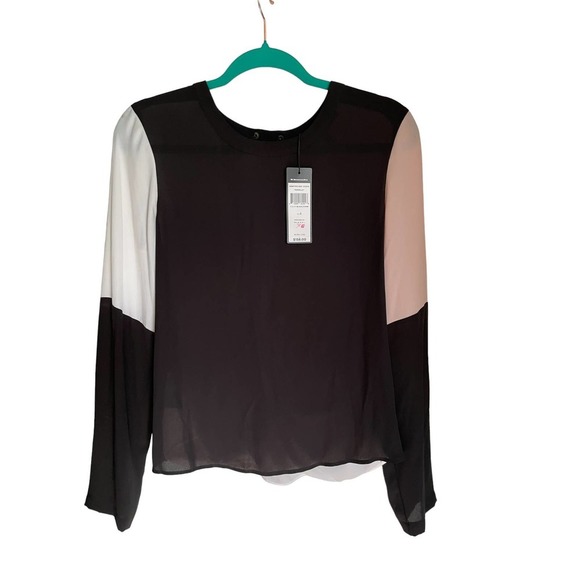 NWT BCBG Maxazria Womens Donella Wrap-Back Color-Block Top Size S - Picture 4 of 12